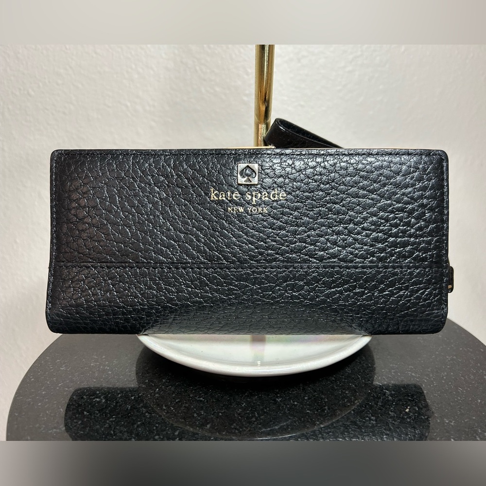 Kate Spade Black Classic Pebble Wallet Wristlet Clutch